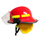 CASCO DE BOMBERO METRO 660C ROJO CON VISOR MSA 